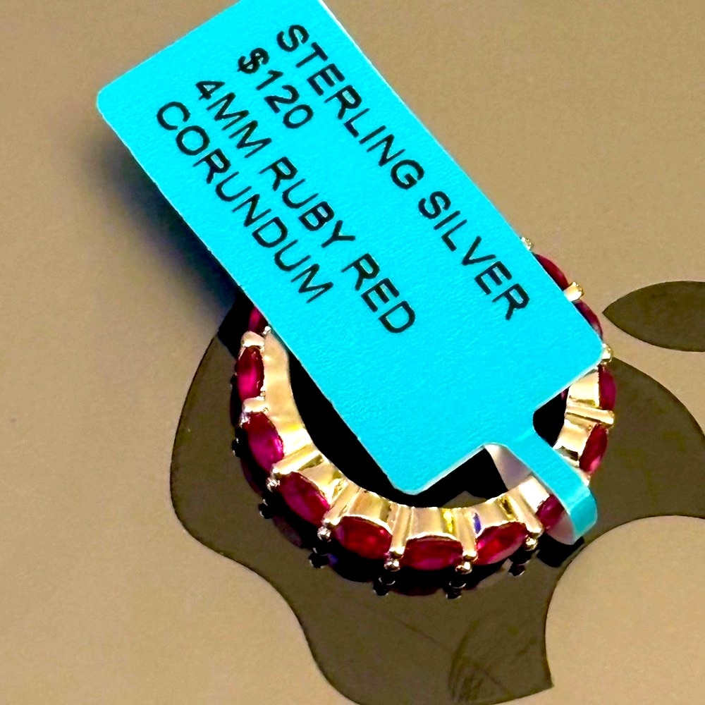 Sterling Silver $120 4mm Ruby Red Corundum Eterni… - image 4